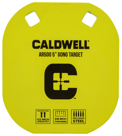 Caldwell 5" Yellow AR500 Steel Gong Target - 0.38" Thick Hanging