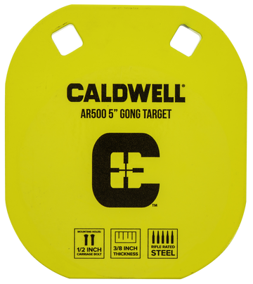 Caldwell 5" Yellow AR500 Steel Gong Target - 0.38" Thick Hanging