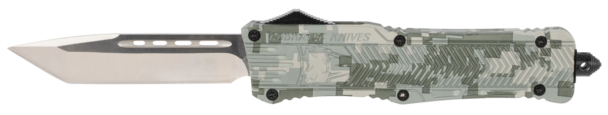 CobraTec Knives CTK-1 Large 3.75" OTF Tanto Plain D2 Steel Army DigiCamo Aluminum Handle