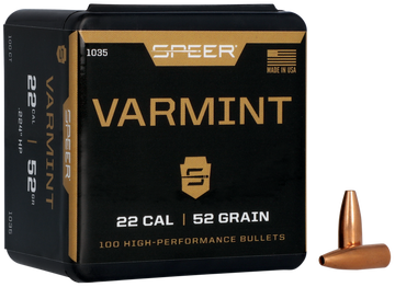 Speer Ammo 1035 Varmint .224 52gr Hollow Point Bullets - 100/Box