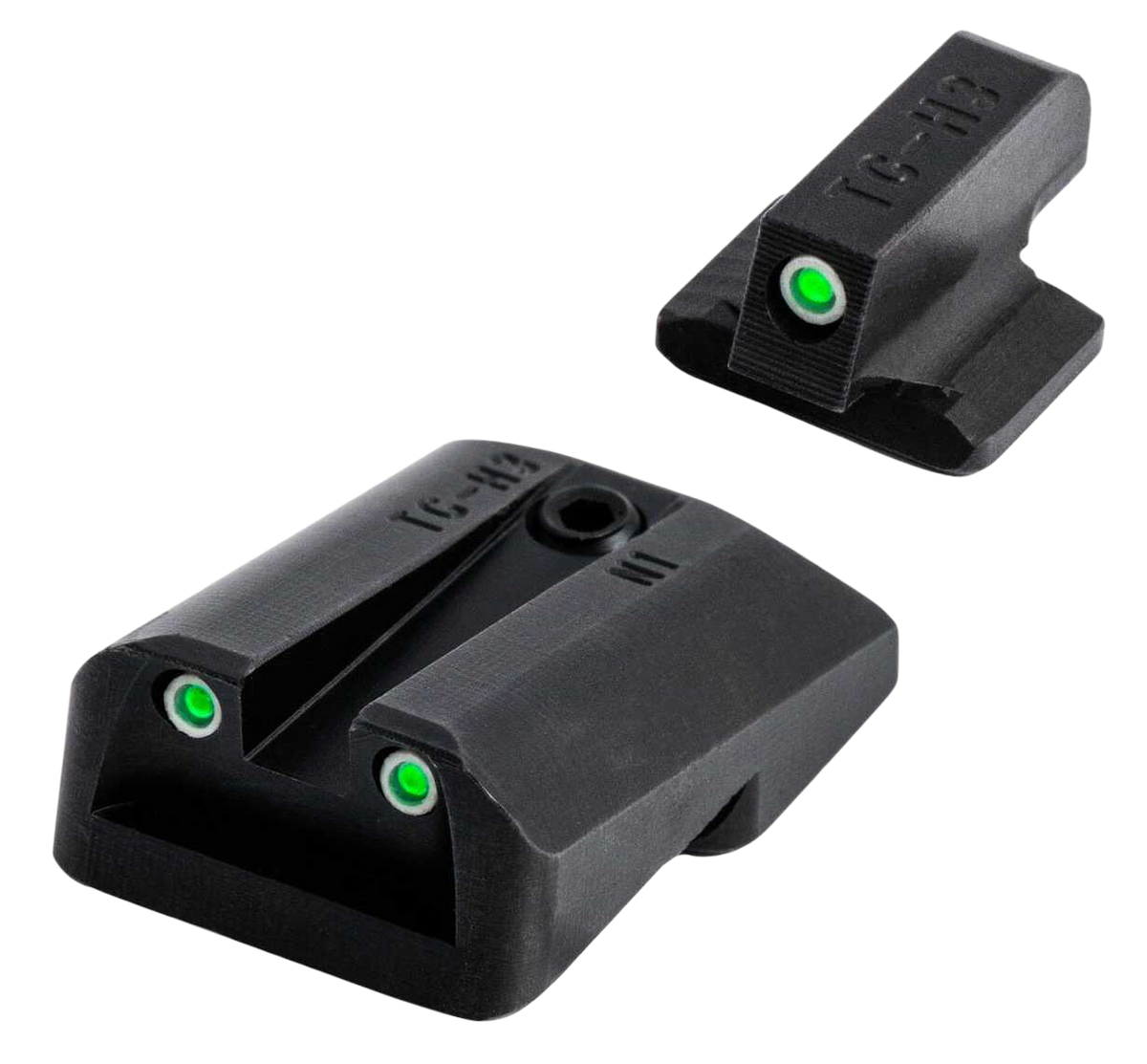 TruGlo TG231G1A Tritium Night Sight Set - Glock 42/43/43X/48 (Except MOS) - Green Tritium Front & Rear, Black Nitride Fortress