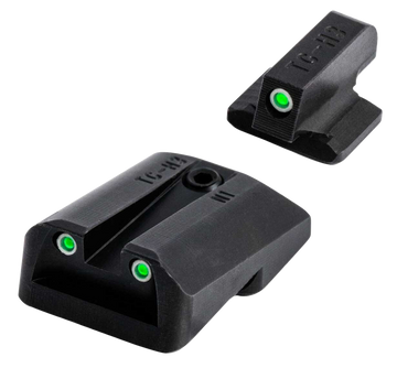 TruGlo TG231G1A Tritium Night Sight Set - Glock 42/43/43X/48 (Except MOS) - Green Tritium Front & Rear, Black Nitride Fortress