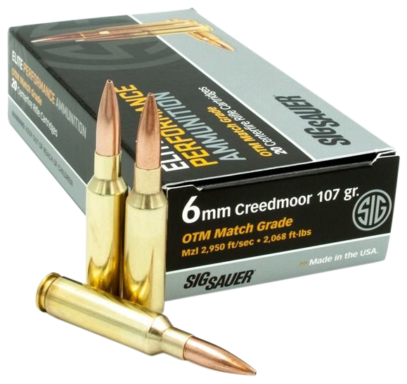 Sig Sauer Marksman Elite 6mm Creedmoor 107gr Open Tip Match 20rd - Box or Case