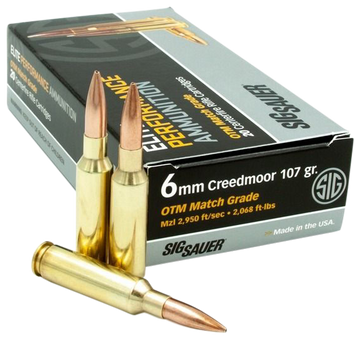 Sig Sauer Marksman Elite 6mm Creedmoor 107gr Open Tip Match 20rd - Box or Case