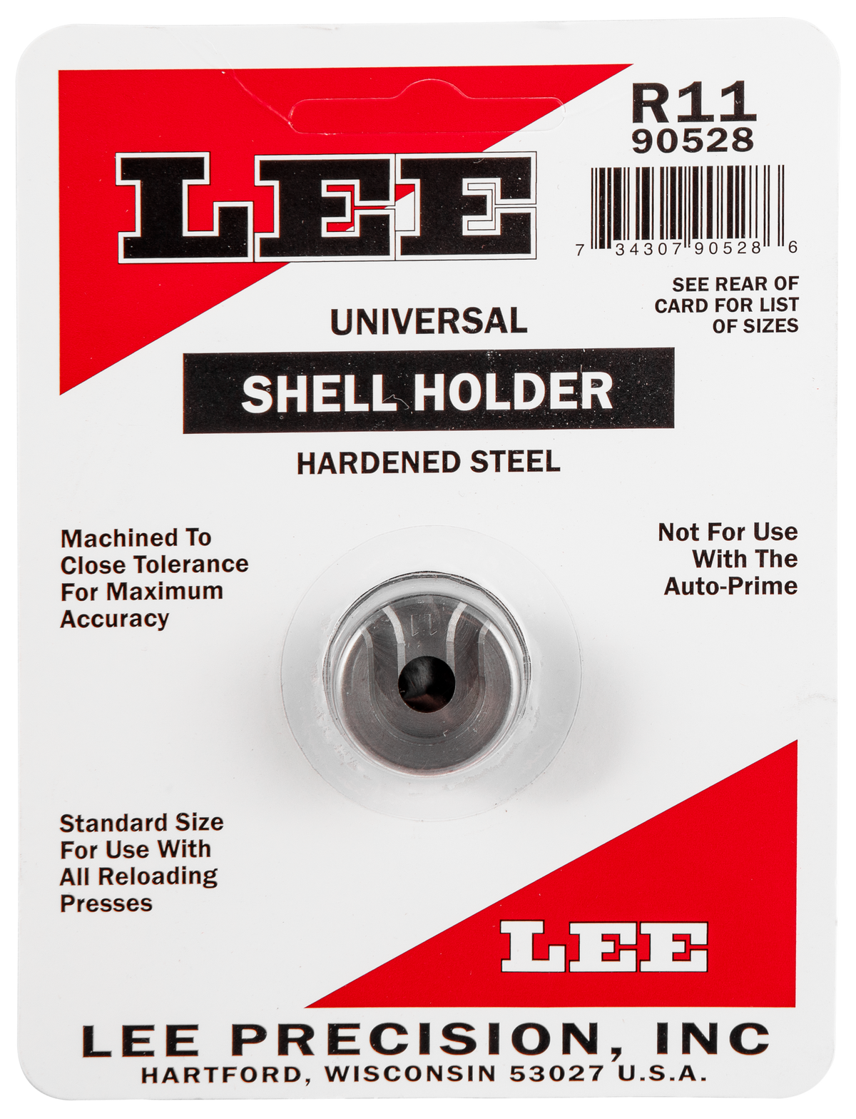 Lee Precision 90528 Shell Holder Universal #11R 303 Savage / 444 Marlin / 44 Special / 44 Mag / 45 Colt