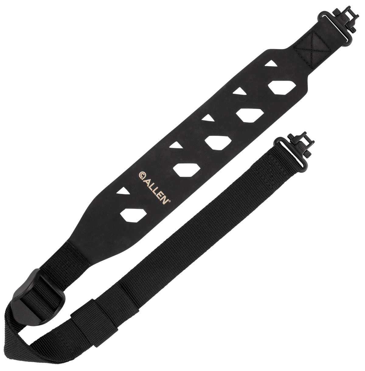 Allen 8535 Hyperlite Hypalon Black Adjustable Rifle Sling with Swivels 19"-40"
