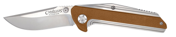Camillus Sevens 2.75" Folding AUS-8 Carbonitride Titanium Plain Edge Knife - Coyote Brown G10/SS Handle