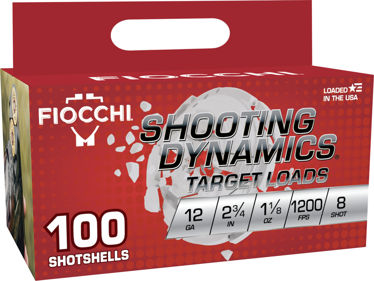 Fiocchi Shooting Dynamics 12 Gauge 2.75" 1-1/8oz #8 Shot 100 Bx/2 Cs - Box or Case