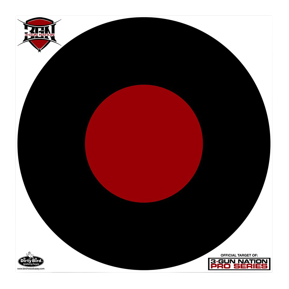 Birchwood Casey 35187 Dirty Bird 3-Gun Nation 17.25" Circle Hanging Paper Target Black/Red 5 Pack