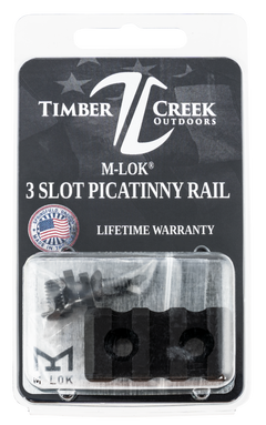 Timber Creek Outdoors M-LOK 3 Slot Picatinny Rail Section Black Anodized Aluminum