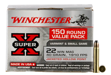 Winchester Ammo Super X Value Pack 22 WMR 40gr Jacketed Hollow Point 150 Rd - Box or Case