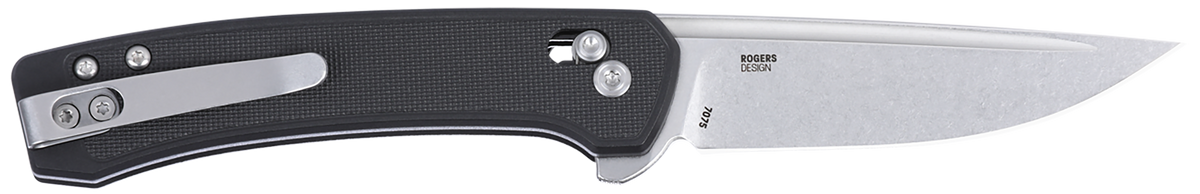 Columbia River Q Compact 3.05" Folding Drop Point Plain Stonewashed 14C28N Steel Black GRN Handle