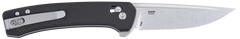 Columbia River Q Compact 3.05" Folding Drop Point Plain Stonewashed 14C28N Steel Black GRN Handle