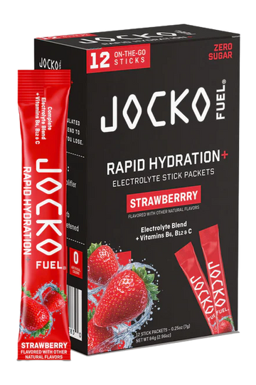 Jocko Fuel Rapid Hydration+ Strawberry Electrolyte Powder Stick Packs - Case of 6