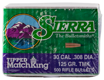 Sierra Tipped MatchKing 30 Cal .308 125gr Reloading Bullets - 500/Box