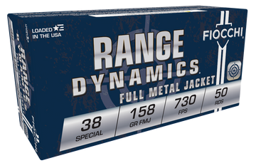 Fiocchi Range Dynamics 38 Special 158gr Full Metal Jacket 50 Bx/20 Cs - Box or Case