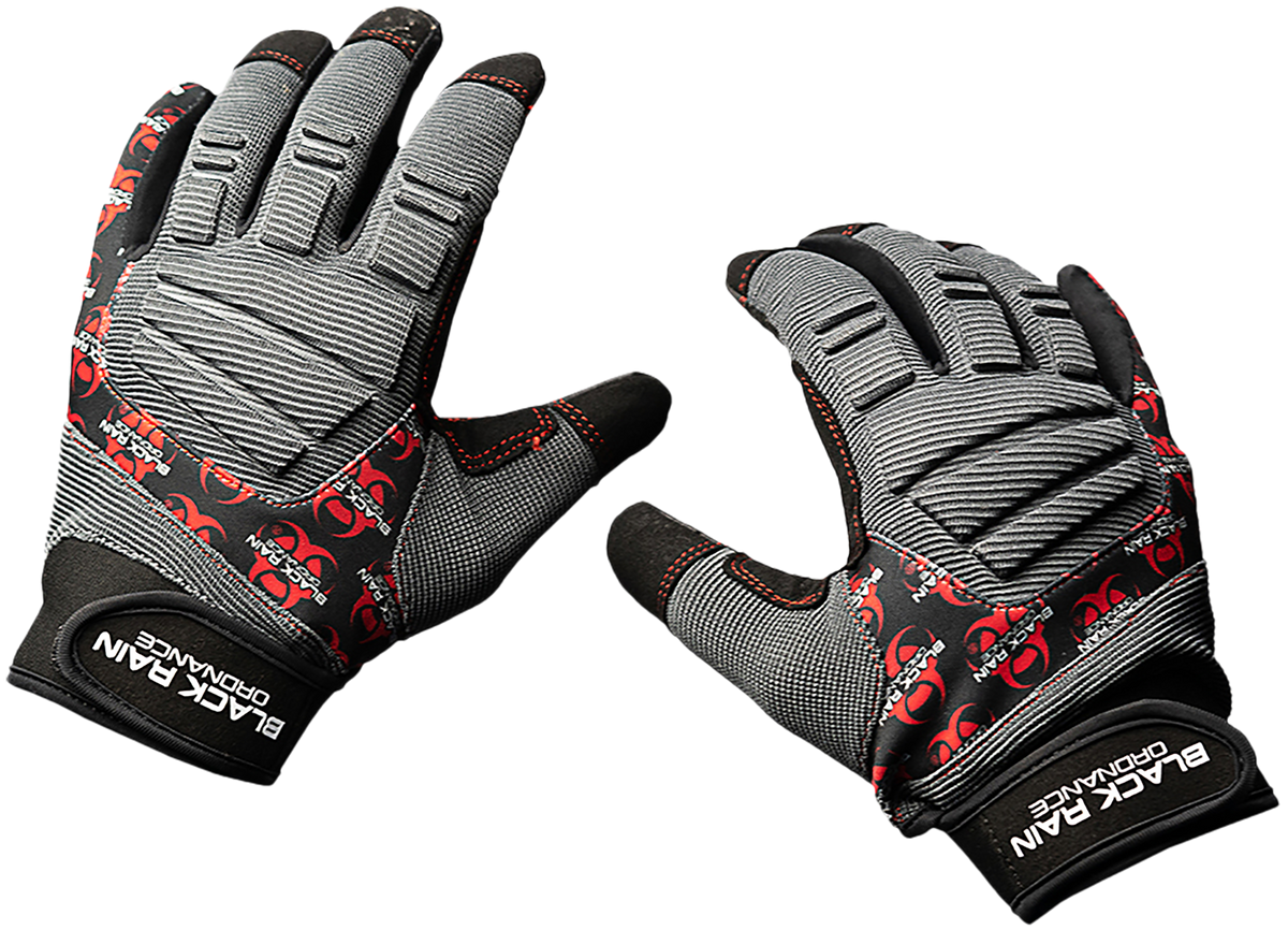 Black Rain Ordnance Tactical Gloves Black/Gray/Red XL Velcro