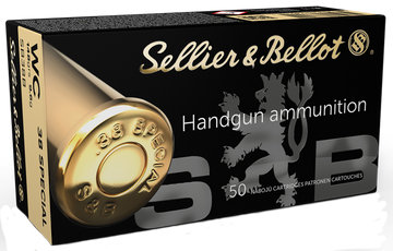 Sellier & Bellot SB38B Handgun 38 Special 148gr Wadcutter 50 Rd - Box or Case