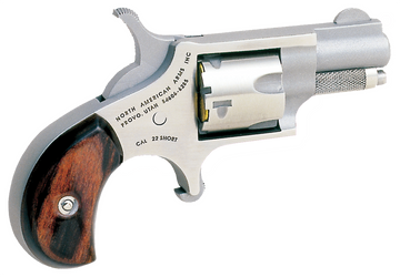 North American Arms 22S Mini-Revolver 22 Short 1.13" 5-Rd SAO Revolver - Stainless, Rosewood Birdshead Grip