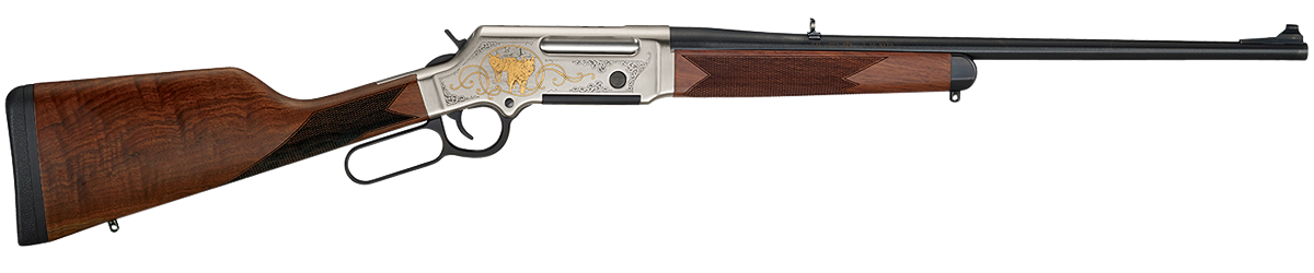 Henry H014WL223 Long Ranger Wildlife .223 Rem/5.56 NATO 20" 5+1 Lever-Action Rifle - Engraved Nickel Receiver w/24K Gold Inlay