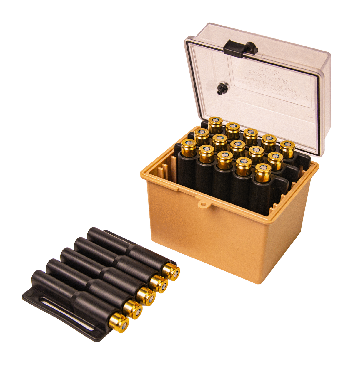 Berry's Safari Large Rifle 20rd Clear/Tan Ammo Box