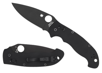 Spyderco Manix 2 XL 3.85" Plain Edge CPM S30V Black DLC Blade Black G10 Folding Knife