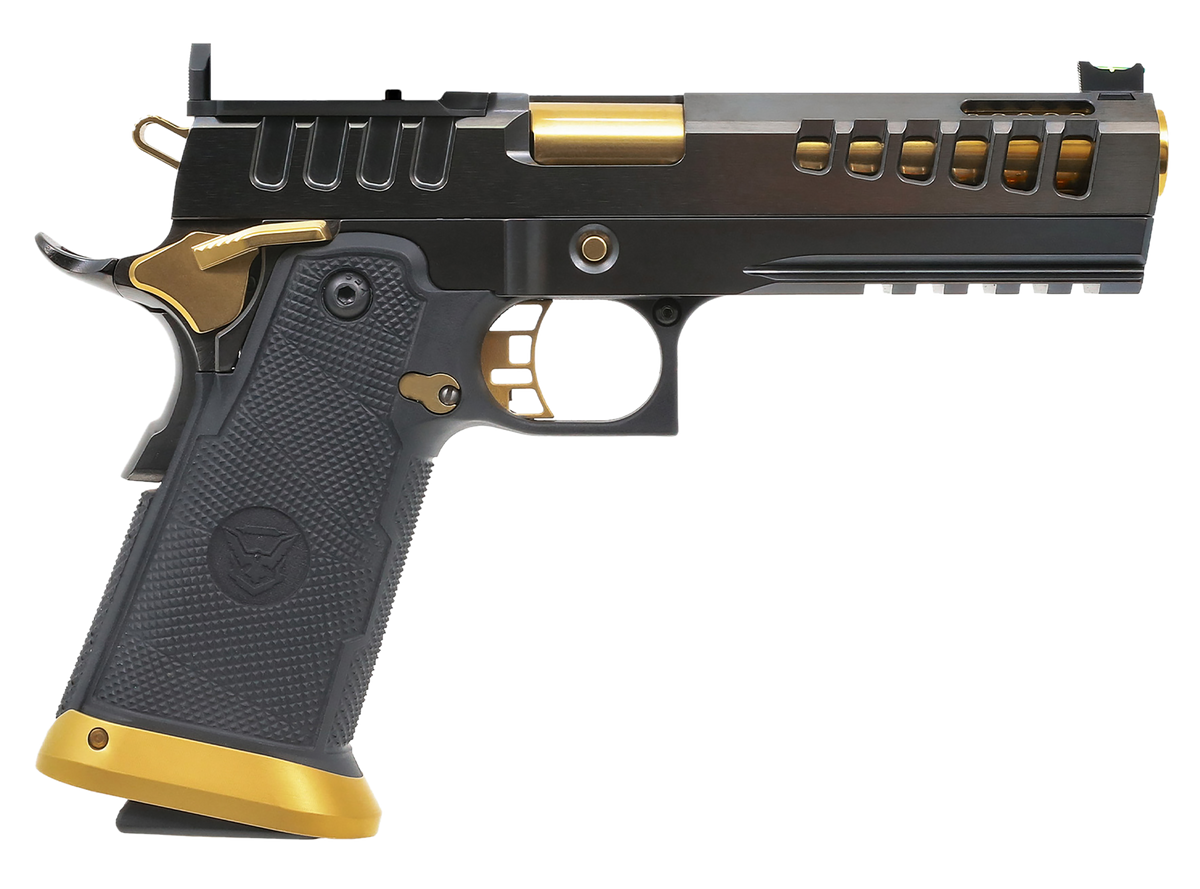 Watchtower Firearms Demolitia 9mm Luger 5" 20+1 Semi-Auto Pistol - Black/Gold