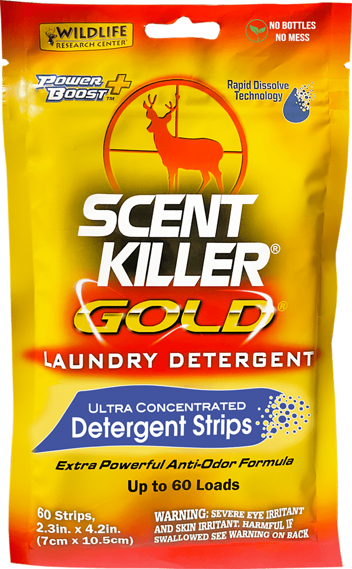 Wildlife Research Scent Killer Gold Laundry Detergent Strips Odor Eliminator - 60 Pack