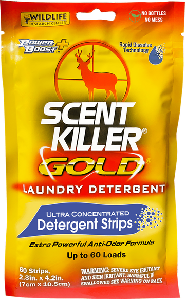 Wildlife Research Scent Killer Gold Laundry Detergent Strips Odor Eliminator - 60 Pack