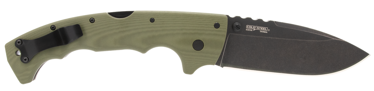 Cold Steel 5-Max 5" Folding Drop Point Plain S35VN Stonewashed Blade OD Green G10 Handle