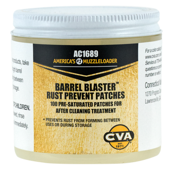 CVA Barrel Blaster Pre-Lubed Cotton Cleaning Patches 100-Pack