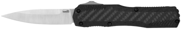 Kershaw Livewire 9000CF 3.35" OTF Dagger Plain Black PVD CPM MagnaCut - Carbon Fiber/Aluminum