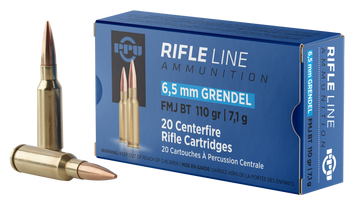 PPU PP6GF Standard Rifle 6.5 Grendel 110gr Full Metal Jacket Boat Tail (FMJBT) 20 Bx/ 25 Cs - Box or Case