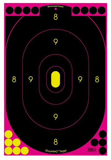 Birchwood Casey Shoot-N-C Reactive 12"x18" Oval Silhouette Paper Target 100 Pack