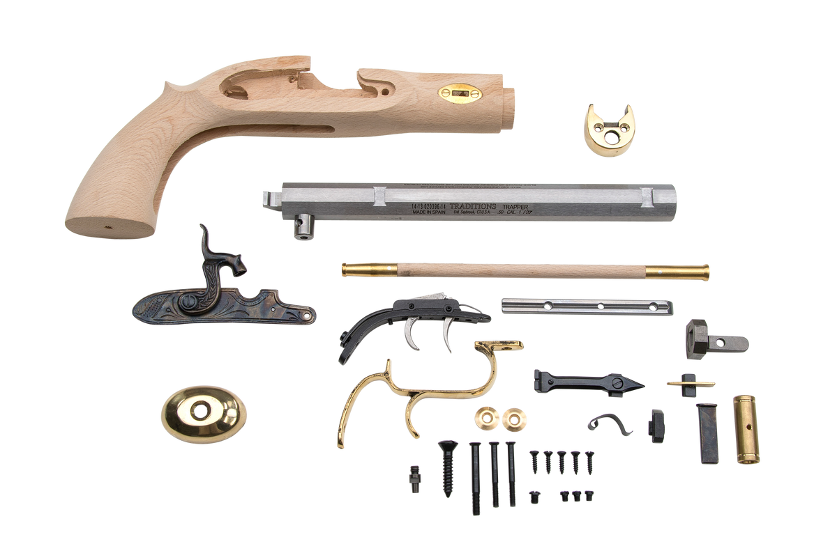 Traditions Trapper Pistol Kit 50 Cal Percussion 9.75" Octagon Barrel Sidelock