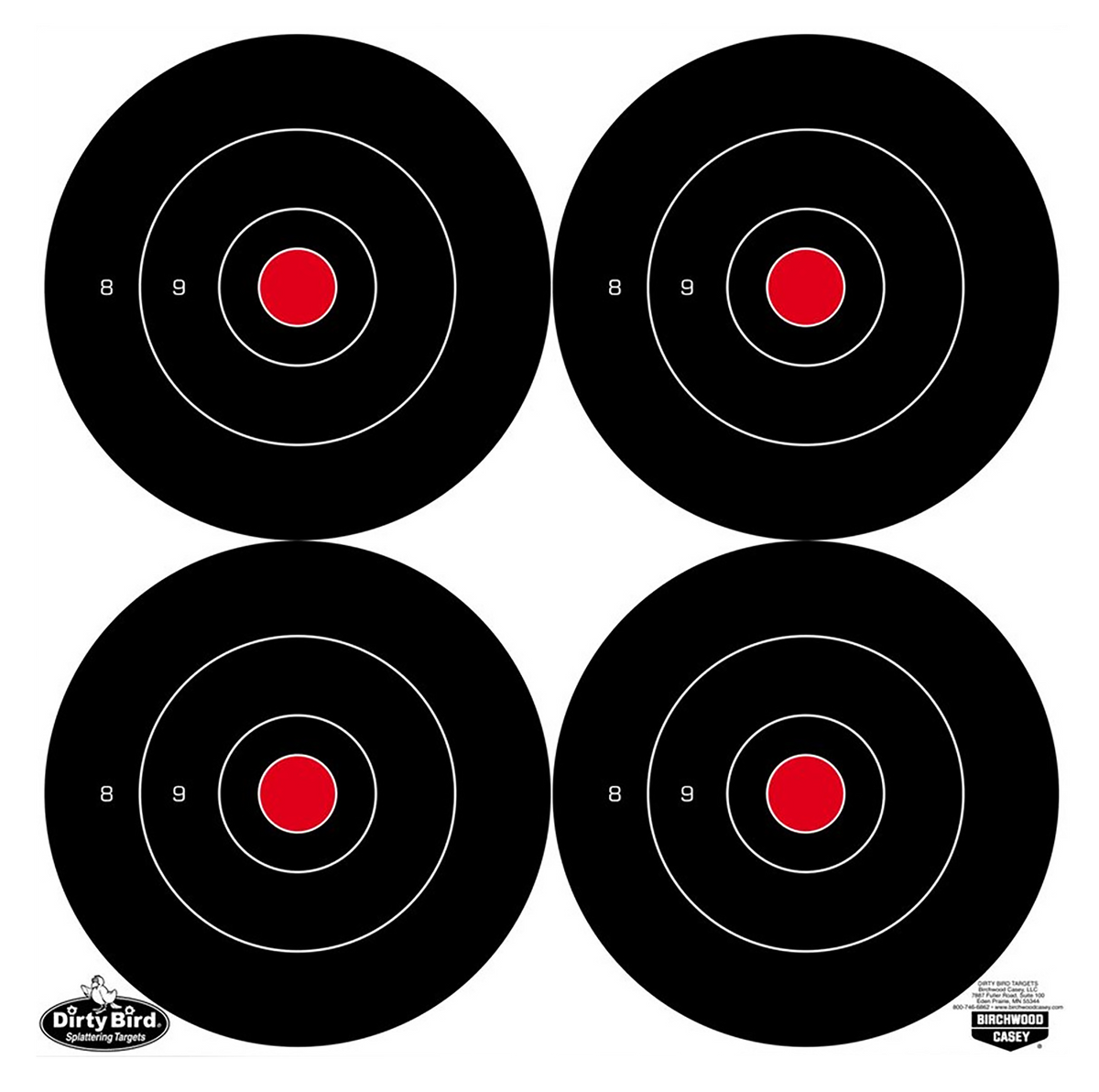 Birchwood Casey Dirty Bird 5.5" Bullseye Tagboard Hanging Target Black / White 12 Pack
