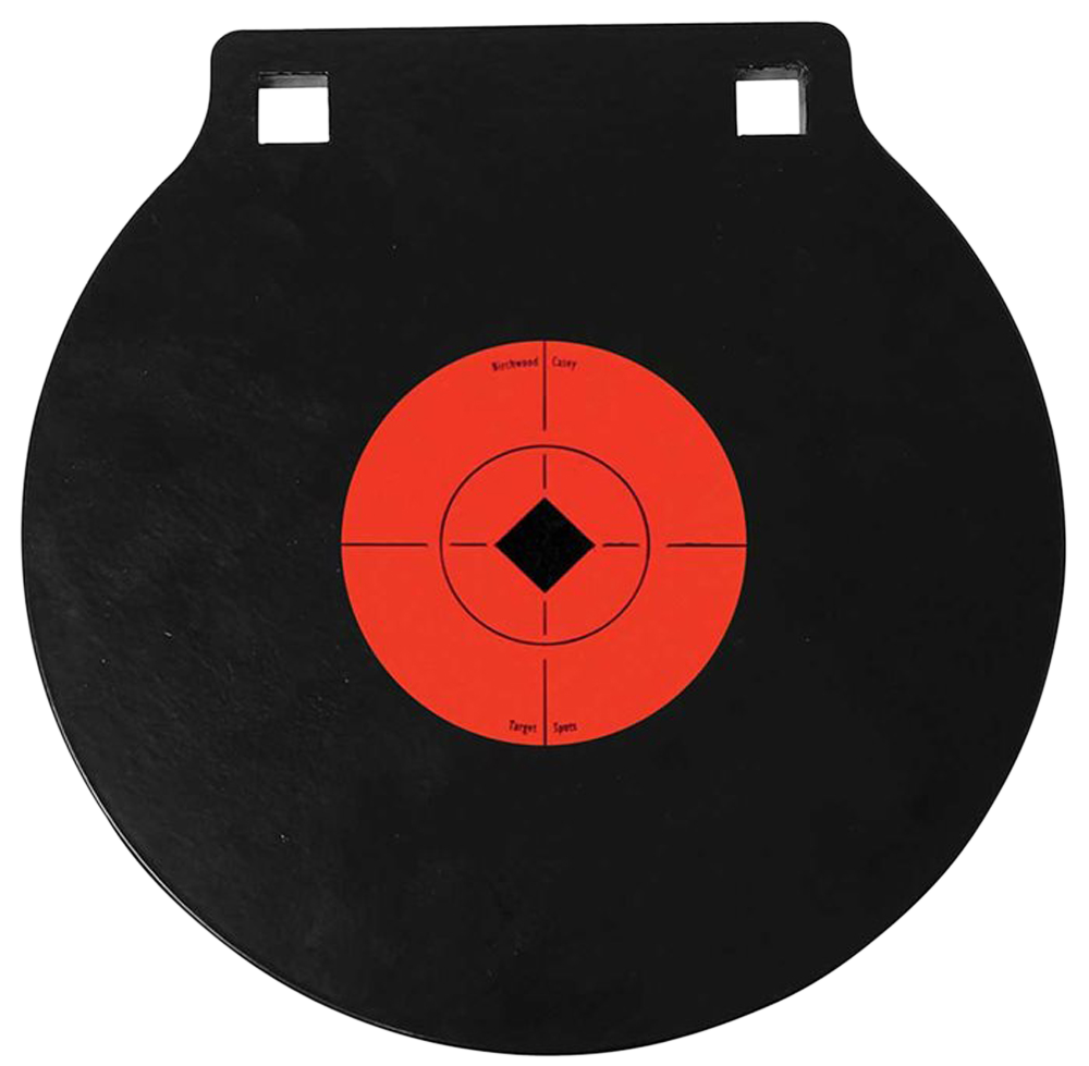 Birchwood Casey World of Targets Double Hole 8" Pistol/Rifle AR500 Steel Gong - Black/Orange
