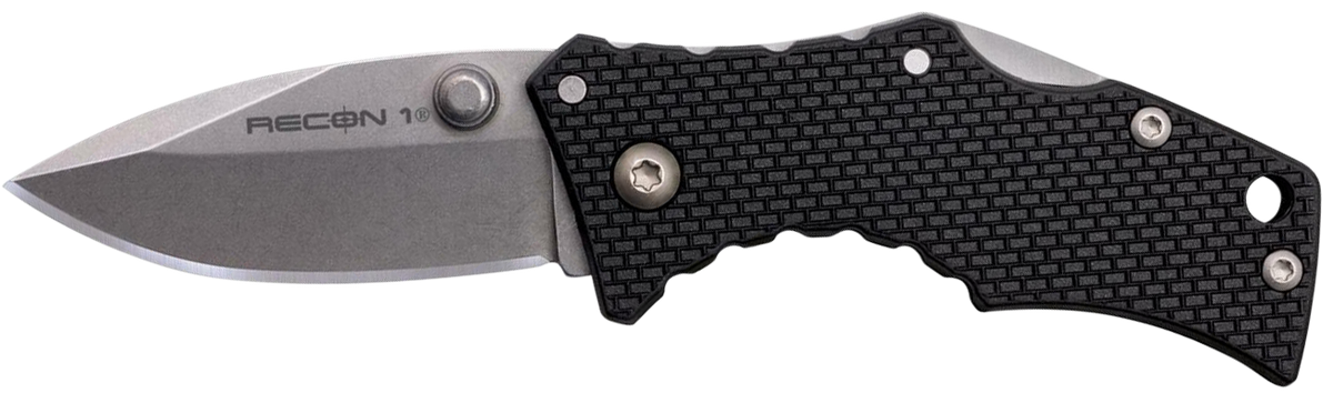 Cold Steel Recon 1 Micro 2" Folding Spear Point Plain Edge 4034 SS Black Griv-Ex Handle