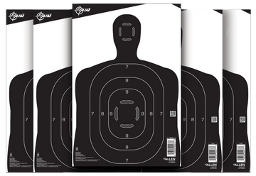 EZ-Aim 15447 Silhouette Paper Hanging Target 12" x 18" Black/White 25 Pack