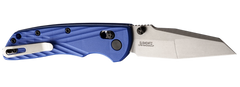 Hogue Deka 3.25" Folding Modified Wharncliffe CPM MagnaCut Plain Blade Blue Textured GRN Handle