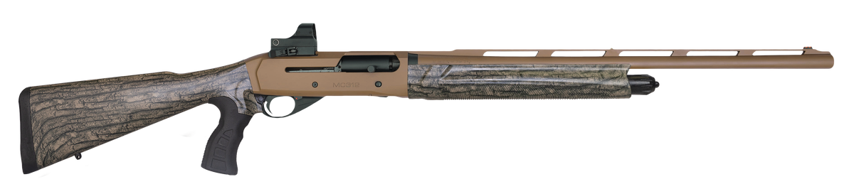 EAA Girsan MC312 Gobbler 12 Gauge 24" 3.5" 5+1 Semi-Auto Pistol Grip Shotgun - Camo & Bronze Cerakote - Includes Red Dot
