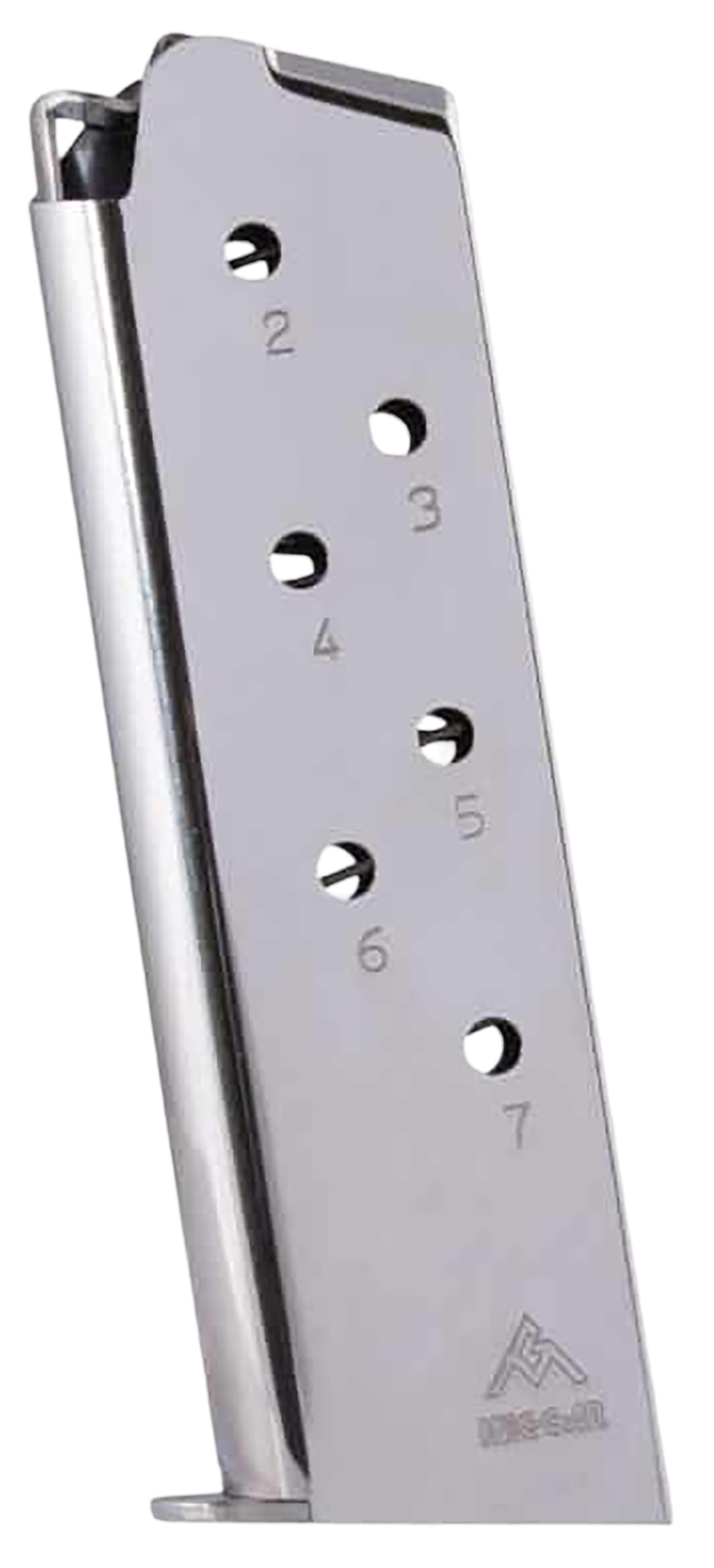 Mec-Gar Colt Government 45 ACP 7rd Nickel Stainless Steel Magazine