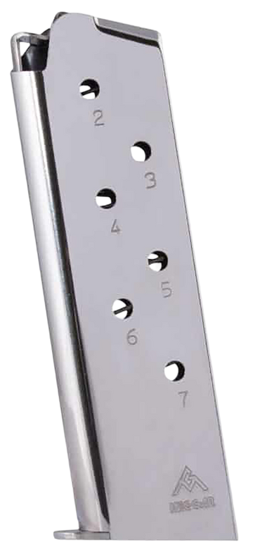 Mec-Gar Colt Government 45 ACP 7rd Nickel Stainless Steel Magazine