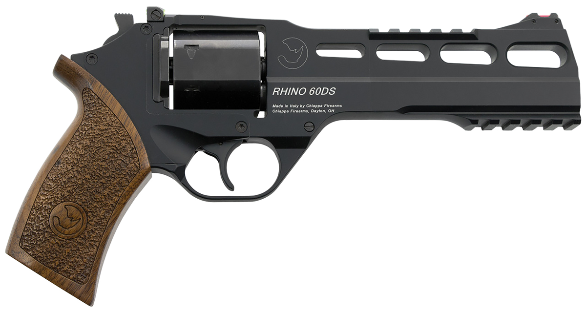 Chiappa Firearms Rhino 60DS 9mm Luger 6" 6-Shot DA/SA Revolver - Black Anodized / Walnut Grips