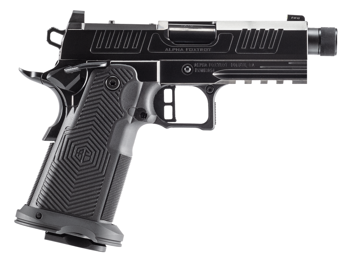 Alpha Foxtrot AF1911 Romulus 9mm Luger 3.5" 20+1 Semi-Auto Pistol - Black DLC