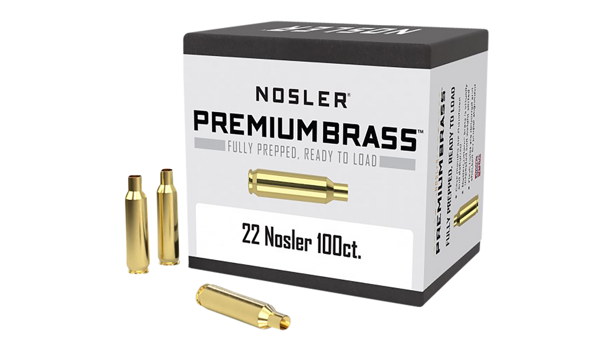 Nosler Premium Brass 22 Nosler 100/Box Unprimed Rifle Cases