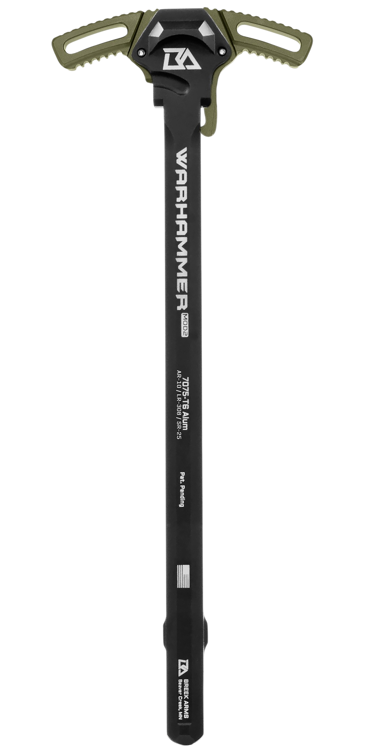 Breek Arms Warhammer Mod2 AR-10/LR-308 7075-T6 Ambidextrous Charging Handle - OD Green