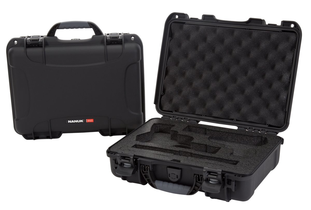 Nanuk 910 Classic 2 Up Pistol Case Black Polymer