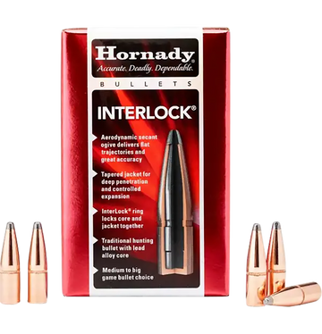 Hornady InterLock 8mm .323 170gr Round Nose Rifle Bullets - 100/Box