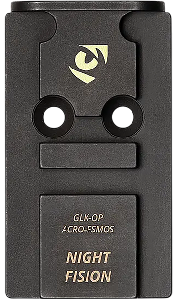 Night Fision Optic Adapter Plate ACRO P2 Footprint Black Nitride Stainless Steel - Fits Glock MOS 17/19/47